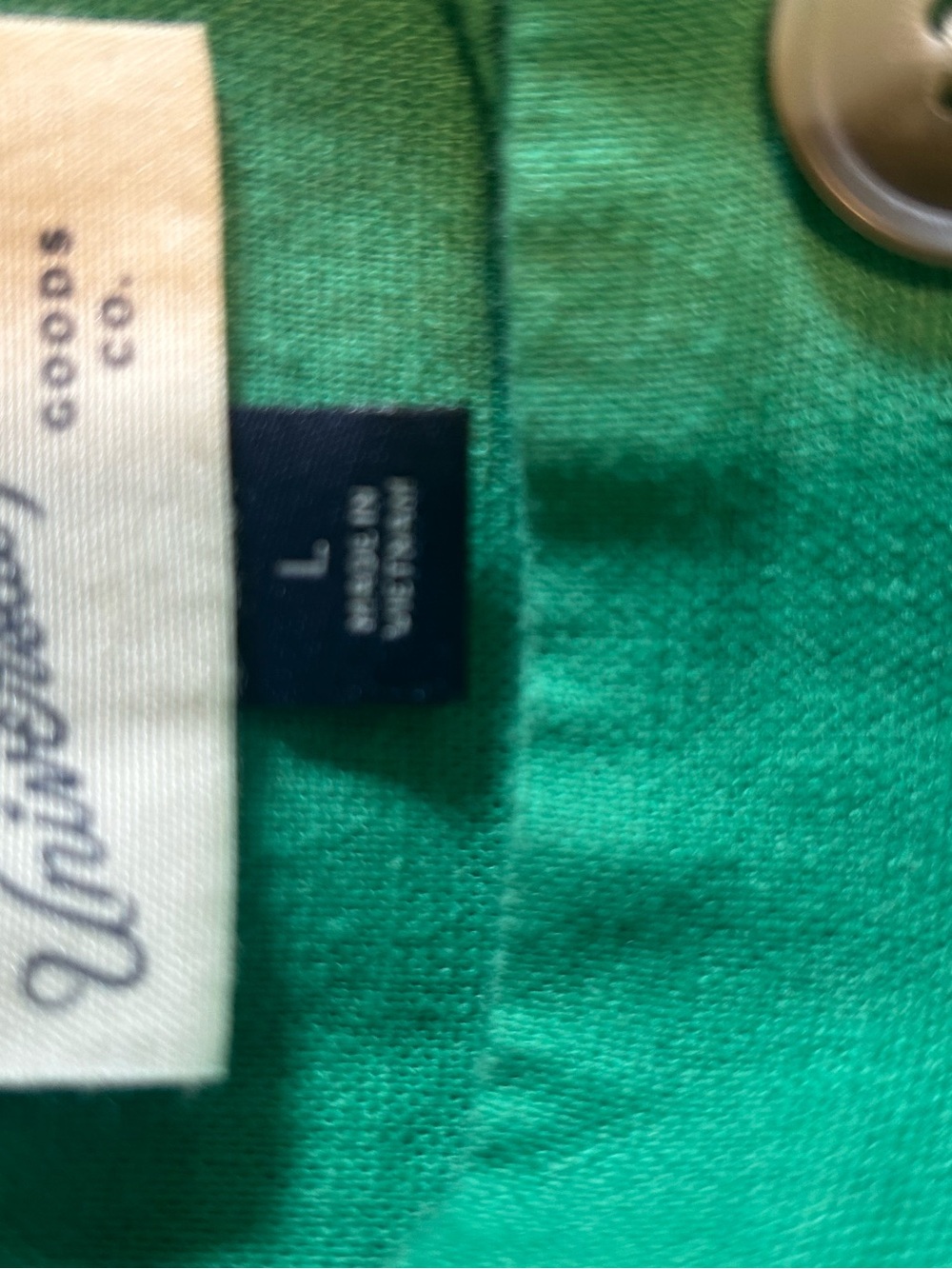 Green Linen Button-Front A-Line Skirt - Picture 5 of 5